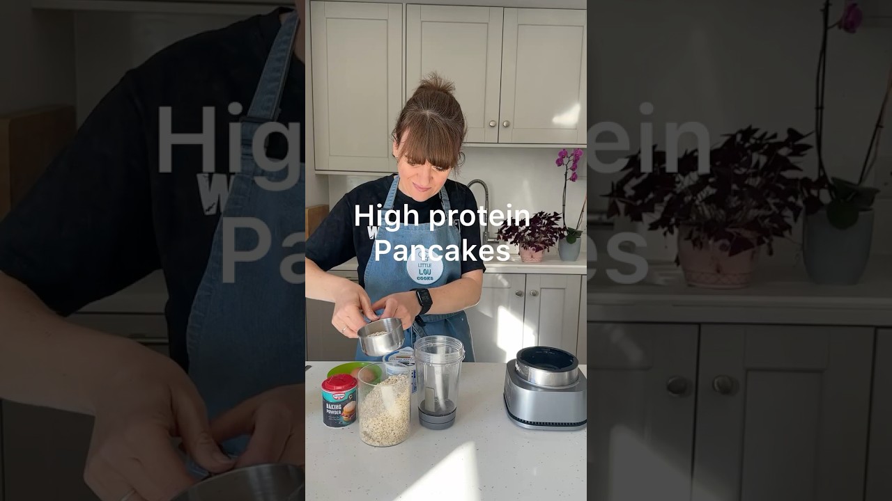 Higher Protein Cottage Cheese Pancakes 🥞 #recipe #cottagecheesepancakes #higherprotein