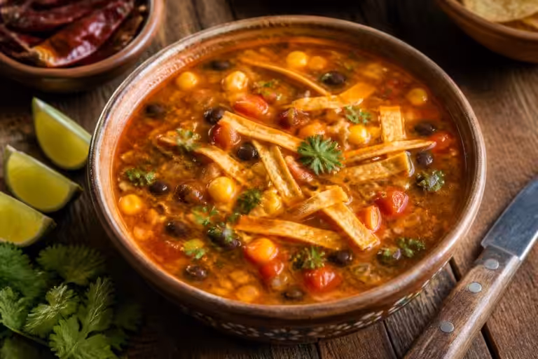 découvrez la recette réconfortante de la soupe mexicaine aux tortillas, pleine de saveurs et parfaite pour se réchauffer.